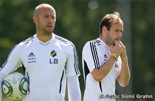 AIK målvaktstränare Lee Baxter och chefstränare Andreas Alm