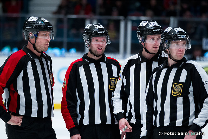 Domare David Bergman, Ulf Rönnmark, Fredrik Altberg och Emil Wernström