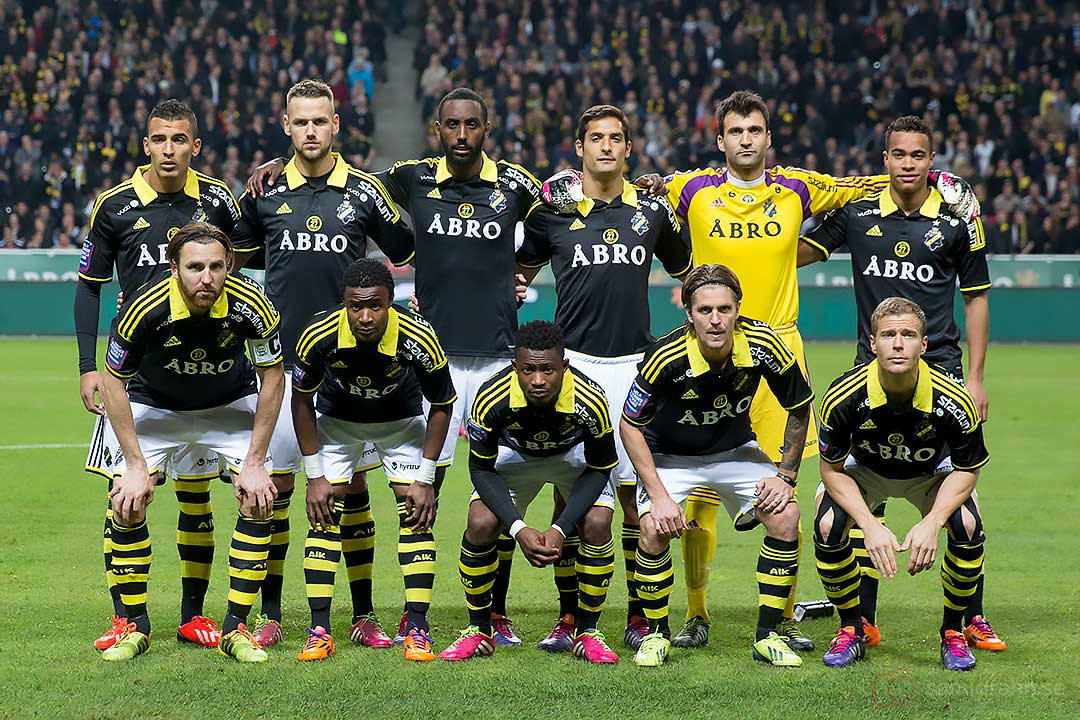 AIK:s startelva: Nabil Bahoui, Alexander Milošević, Henok Goitom, Celso Borges, Kyriakos Stamatopoulos, Robin Quaison, Nils-Eric Johansson, Ibrahim Moro, Kennedy Igboananike, Martin Lorentzson, Per Karlsson 