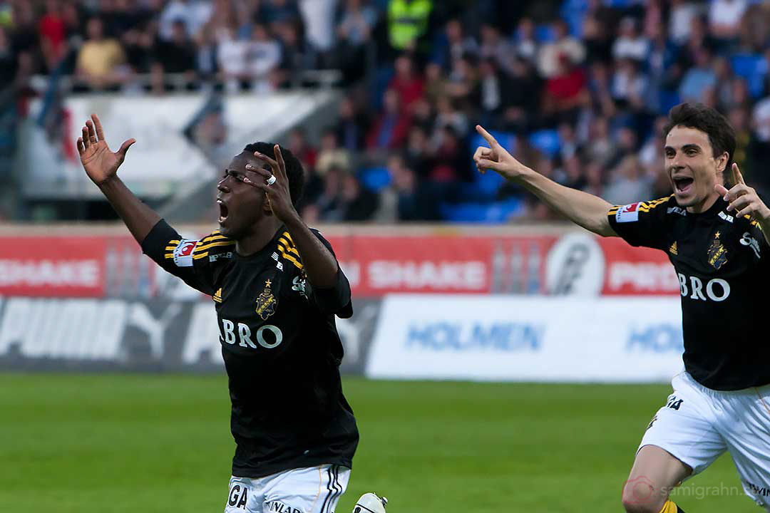 AIK Dulee Johnson jublar efter 1-0-målet