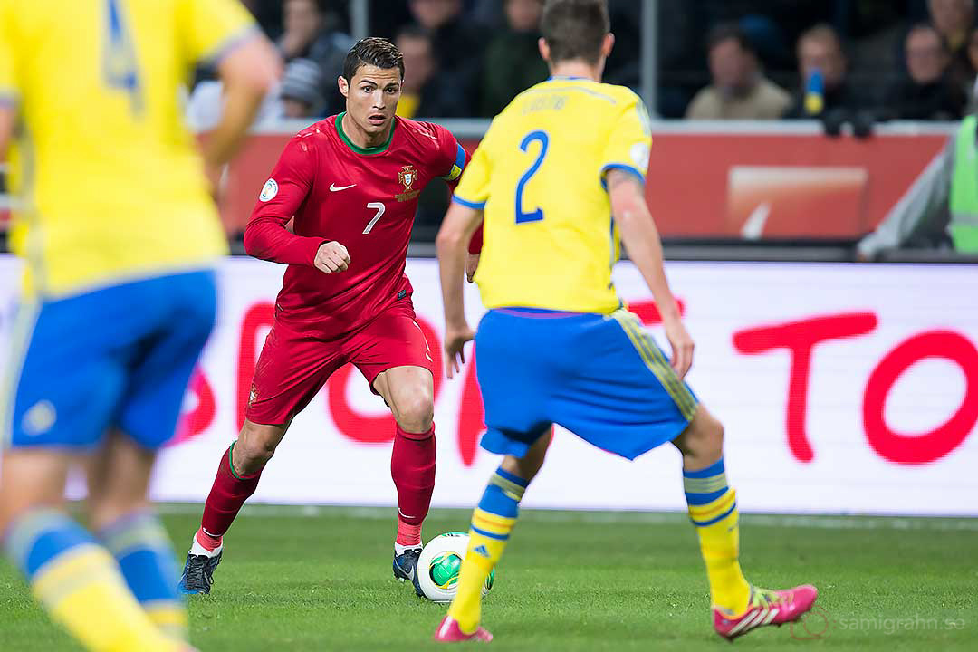 Portugal Cristiano Ronaldo och Sverige Mikael Lustig