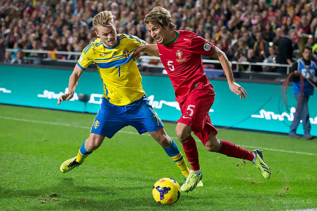 Sverige Sebastian Larsson och Portugal Fábio Coentrão